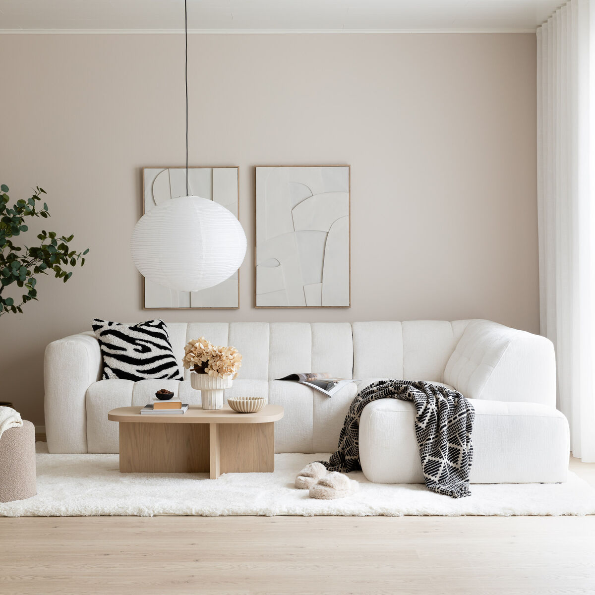 Veke Pilvi avokulmasohva vasen valkoinen Garnet bright white